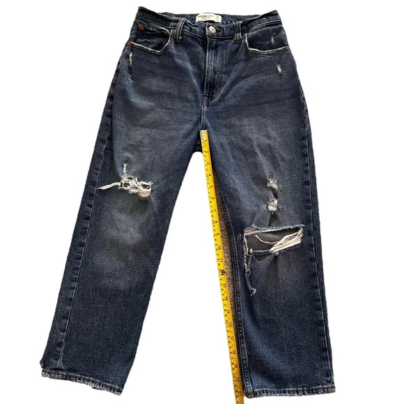 Abercrombie & Fitch 90s Ankle Straight High Rise 27/4 Distressed - Picture 6 of 6
